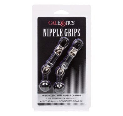 Weighted Twist Nipple Clamps Silver